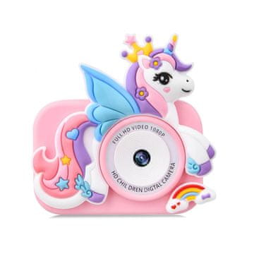 MG DC101 Unicorn otroški fotoaparat + 32GB kartice, roza