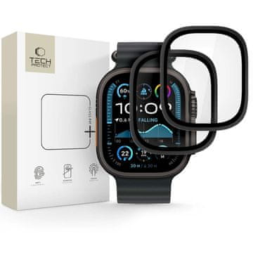 Tech-protect Glass Ring 2x zaščitno steklo za Apple Watch Ultra 1 / 2 (49mm), črno