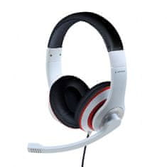 Gembird MHS-03-WTRDBK Stereo bele/rdeče/črne, slušalke z mikrofonom