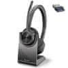 Poly Brezžične Bluetooth slušalke Plantronics Voyager 4320 UC črne (218476-01) 77Y99AA s stojalom
