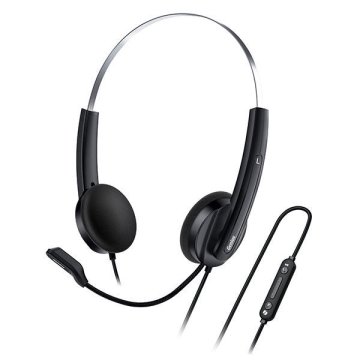 Genius HS-220U (31710032401) Copilot AI USB C črne, lahke slušalke z mikrofonom za online komunikacijo