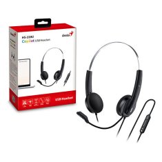 Genius HS-220U (31710032401) Copilot AI USB C črne, lahke slušalke z mikrofonom za online komunikacijo