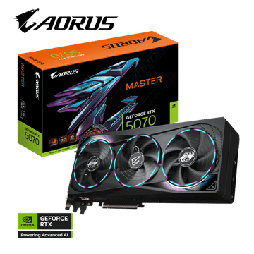 Gigabyte Grafična kartica AORUS GeForce RTX 5070 MASTER 12G, 12GB GDDR7, PCI-E 5.0