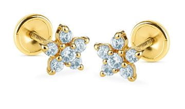 Brilio Zlati uhani z zvezdico in sintetičnim akvamarinom 14/188.961/17AM-S