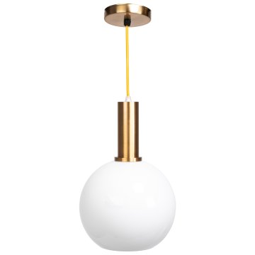 Toolight Steklena krogla viseča svetilka Milky APP666-1CP Golden