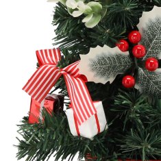 sarcia.eu MAJHNO umetno božično drevo, rdeče z brinjem v loncu, OKRAŠENO 40 cm