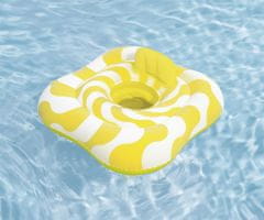 Bestway Bestway 32298 Swim Safer Comfort Plush kvadratni sedež za plavanje, rumene valove, 76 cm x 76 cm