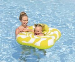 Bestway Bestway 32298 Swim Safer Comfort Plush kvadratni sedež za plavanje, rumene valove, 76 cm x 76 cm