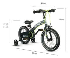 Qplay Otroško kolo Qplay - Miniby 14-palčno kolo za ravnotežje, sivo