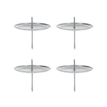 Rayher.	 Svečniki za adventne sveče, srebrni, 4cm, set 4