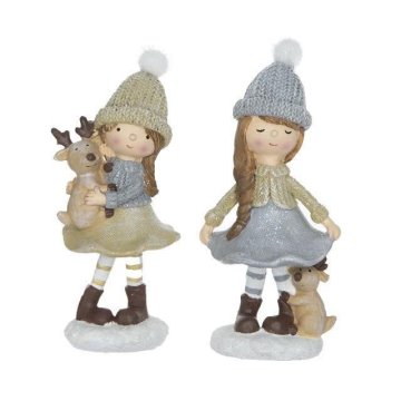 Rayher.	 Deklica za jelenčkom, 16cm, 1 kos