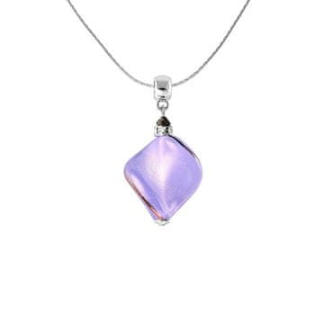 Lampglas Ogrlica Romantična Skrita strast z vijoličnim biserom Lampglas NCH3/CHI