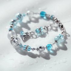 Lampglas Čudovita zapestnica Ice Ice Baby s srebrom in biseri Lampglas BER5