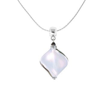 Lampglas Romantična ogrlica Skrita strast z belim biserom Lampglas NCH2/CHI