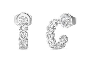 Guess Jekleni obročki s srčki LOVE JUBE05472JWRHT/U