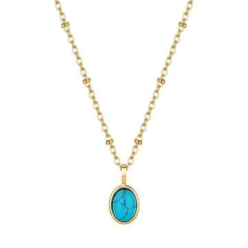 Brosway Nežna jeklena ogrlica s turkizom Essential BNL132