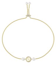 Guess Elegantna pozlačena zapestnica Tiny Pearly JUBB05520JWYGT/U