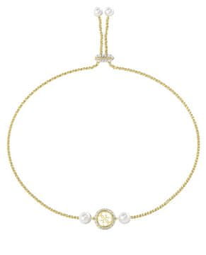 Guess Elegantna pozlačena zapestnica Tiny Pearly JUBB05520JWYGT/U