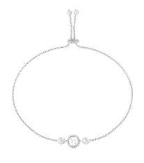Guess Elegantna jeklena zapestnica Tiny Pearly JUBB05520JWRHT/U