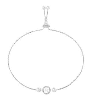 Guess Elegantna jeklena zapestnica Tiny Pearly JUBB05520JWRHT/U