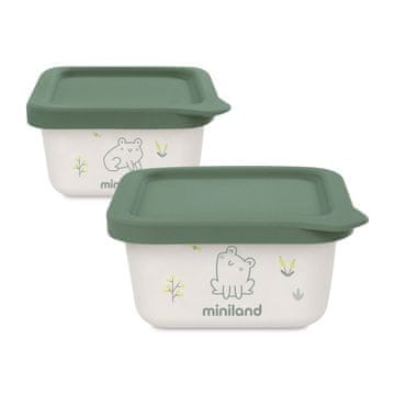 Miniland Baby ECO-prijazne hermetične posode za shranjevanje hrane, 2x400 ml, Žabka