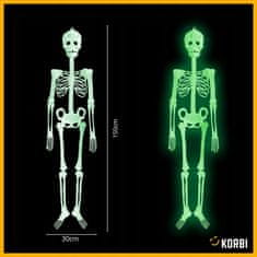 Korbi Svetleč okostnjak 150 cm – strašljiva viseča dekoracija za noč čarovnic