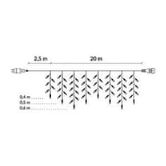 Springos novoletna zavesa 500 LED 3000K 8 funkcij 20+2,5m 