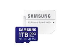 Samsung Spominska kartica PRO Plus micro SDXC, 1TB, 180MB/s, U3, V30, A2, UHS-I, z adapterjem