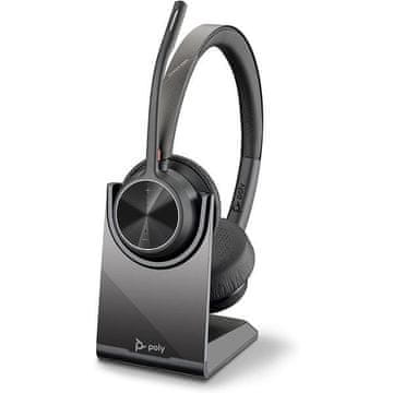 Poly Brezžične slušalke Plantronics Voyager 4320 USB-C Bluetooth + BT700 adapter + polnilna postaja 77Z31AA (218479-01)