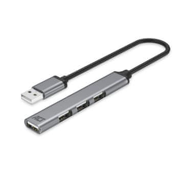 ACT AC6225 4-portni USB 2.0 HUB 480Mbps aluminium