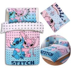 Disney Stitch in Angel DISNEY Komplet modre in roza posteljnine 135x200 cm 135x200 cm