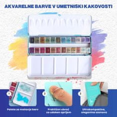 ANTEK ART Akvarelne barve - 24 bleščečih barv umetniške kakovosti