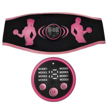 LIVEFY EMS Belt masažni elektrostimulator, črno/roza