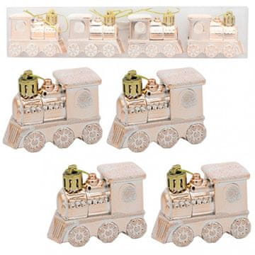 Flamenco Mystique Splet božičnih okraskov lokomotiva 4 kosi v embalaži KSN97