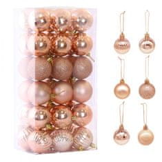 Flamenco Mystique Set božičnih okraskov 36 kosov roza zlata premera 5,5 cm BSN08WZ4