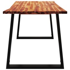 Vidaxl Jedilna miza z naravnim robom 140x80x75 cm trden akacijev les