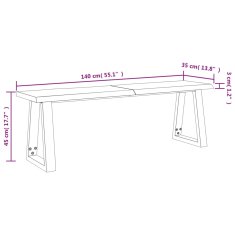Vidaxl Klop z naravnim robom 140 cm trden akacijev les