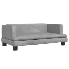 Vidaxl Otroški kavč svetlo siv 80x45x30 cm žamet