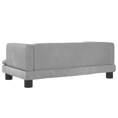 Vidaxl Otroški kavč svetlo siv 80x45x30 cm žamet
