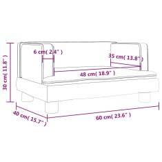 Vidaxl Otroški kavč temno siv 60x40x30 cm žamet