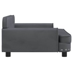 Vidaxl Otroški kavč temno siv 90x53x30 cm žamet