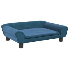 Vidaxl Otroški kavč moder 70x45x26 cm žamet