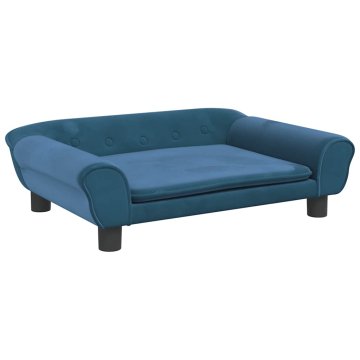Vidaxl Otroški kavč moder 70x45x26 cm žamet