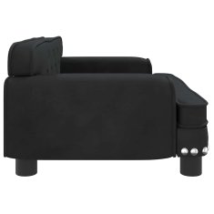 Vidaxl Otroški kavč črn 70x45x30 cm žamet