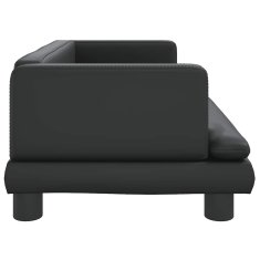 Vidaxl Otroški kavč črn 80x45x30 cm umetno usnje