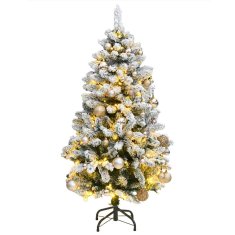 Vidaxl Umetna novoletna jelka 150 LED diod in komplet bučk 150 cm
