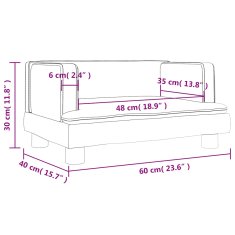 Vidaxl Otroški kavč krem 60x40x30 cm umetno usnje