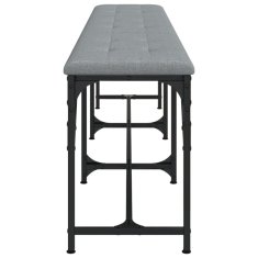 Vidaxl Jedilna klop svetlo siva 186x32x45 cm jeklo in blago