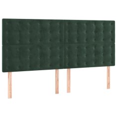 Vidaxl Box spring postelja z vzmetnico temno zelena 200x200 cm žamet