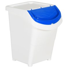 Vidaxl Zložljivi koši za smeti s pokrovi 3 kosi beli PP 120 L